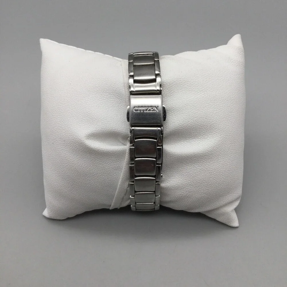 Citizen Eco-Drive WR 100 Womens Watch 25mm Black Dial Date Stainless Bracelet 6